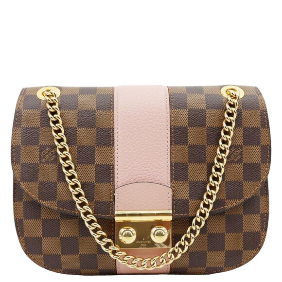 Louis Vuitton  Wight Damier Ebene Shoulder Bag Rose Ballerine - Picture 1 of 13